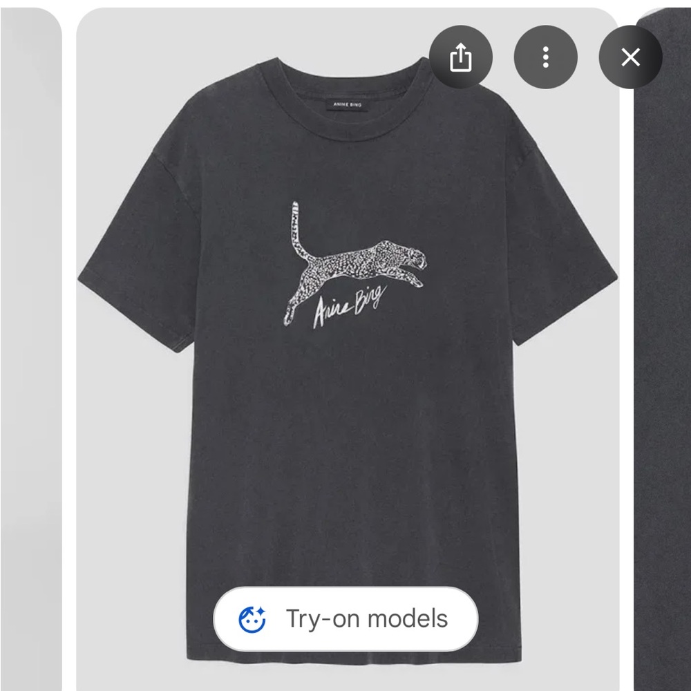 Anine Bing Black Graphic Short Sleeve Tee